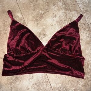 Forever 21 velvet maroon crop top